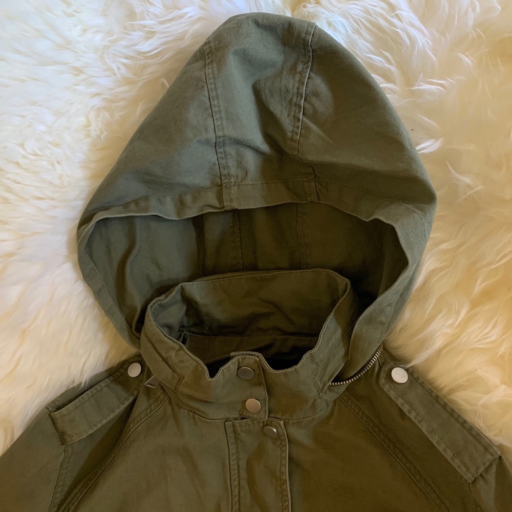 7 For All Mankind Green Trench Coat Jacket Size M - Picture 5 of 12